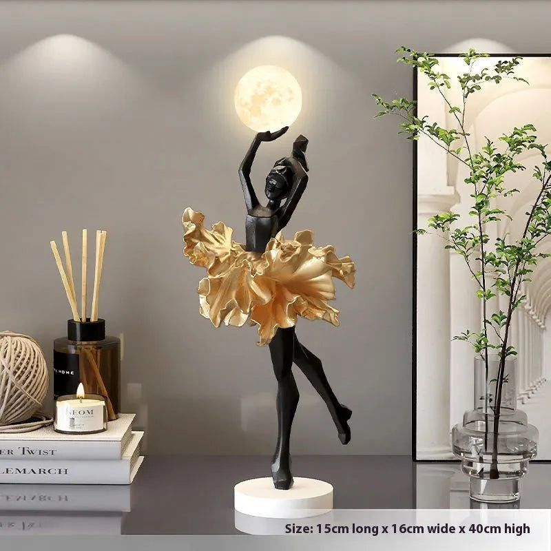 Art Girl Atmosphere small USB night lamp in black gold, white, pink, or light blue.