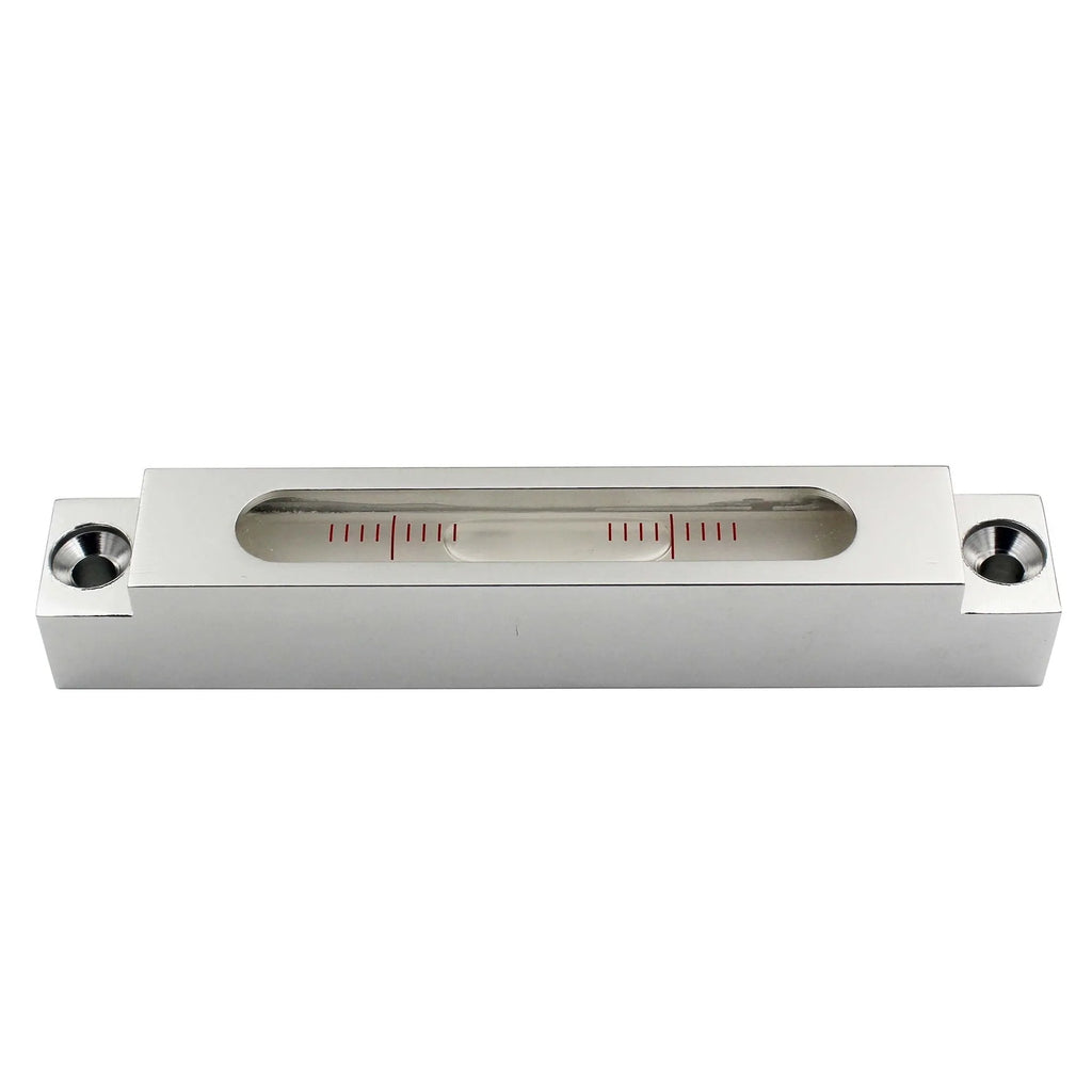 Mini spirit level with metal frame and glass vial for precision machine tool measurement