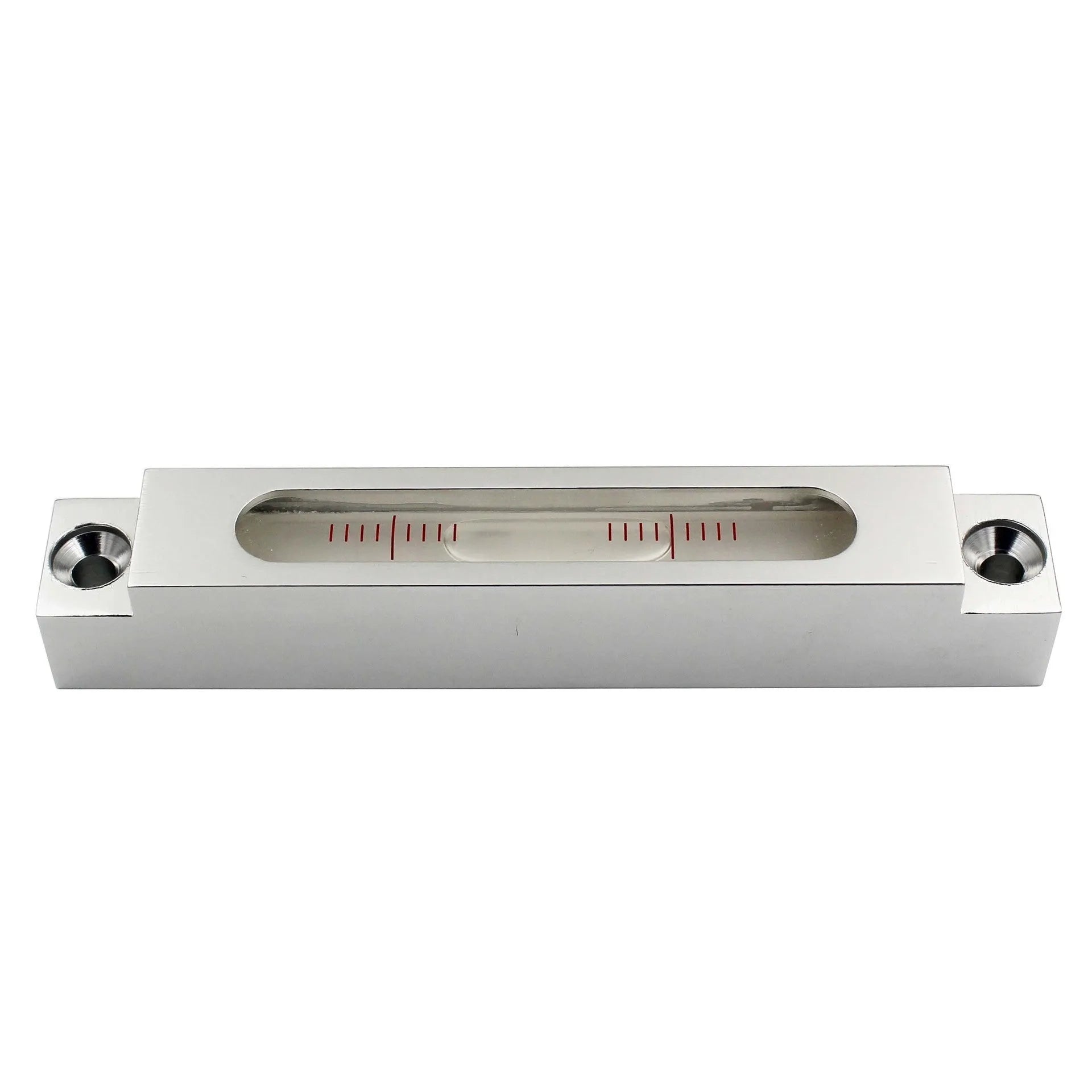 Mini spirit level with metal frame and glass vial for precision machine tool measurement
