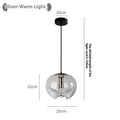 Modern minimalist glass bedside chandelier with 250mm diameter and transparent, amber or smoky grey light colour options
