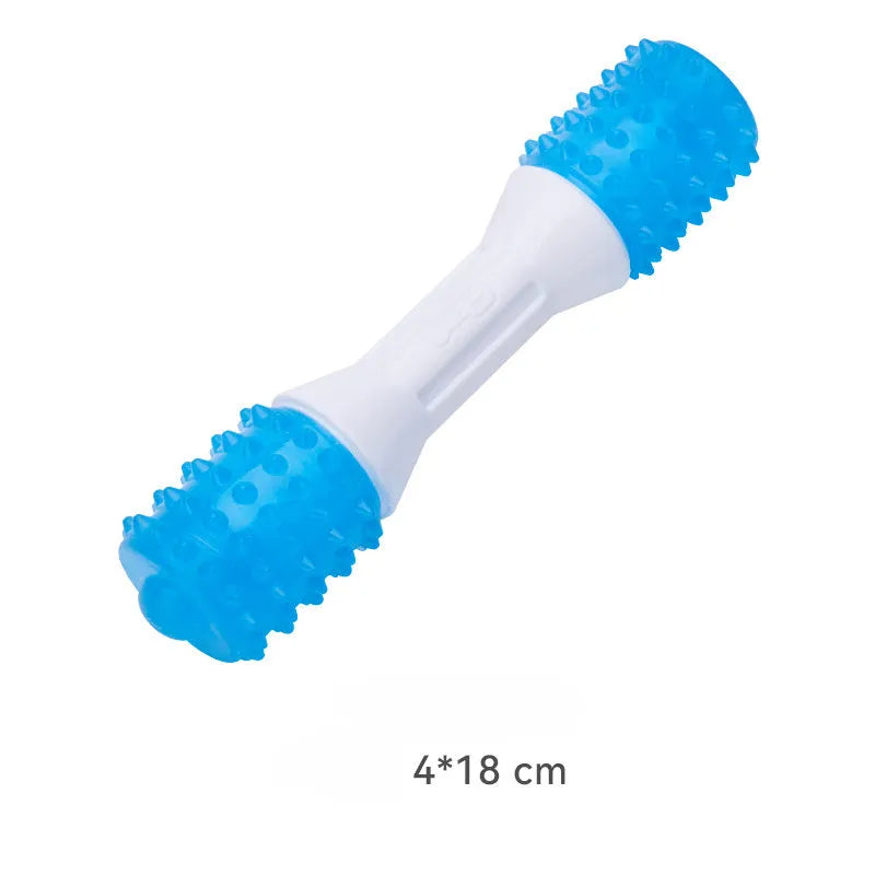 TPR rubber puppy teething chew toy in dual colours for gentle chewers with three size options