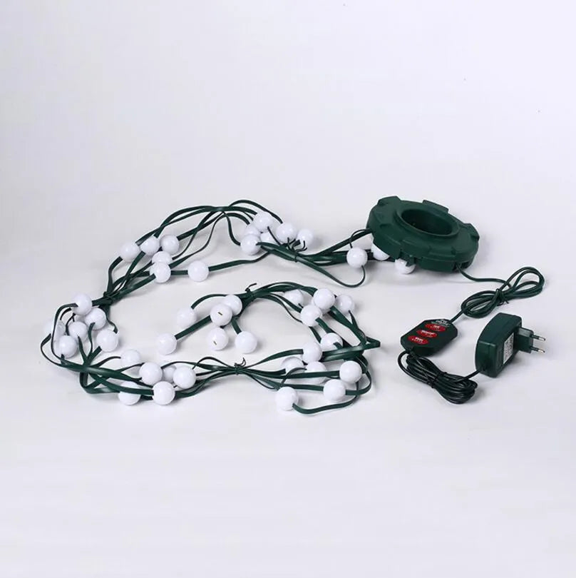 64 LED dazzler shower tree light string with dimming and colour change on a Christmas tree