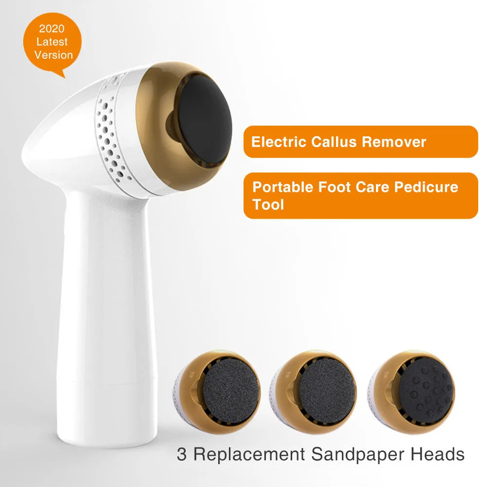 Electric vacuum foot grinder with quartz grinding head in gold finish
