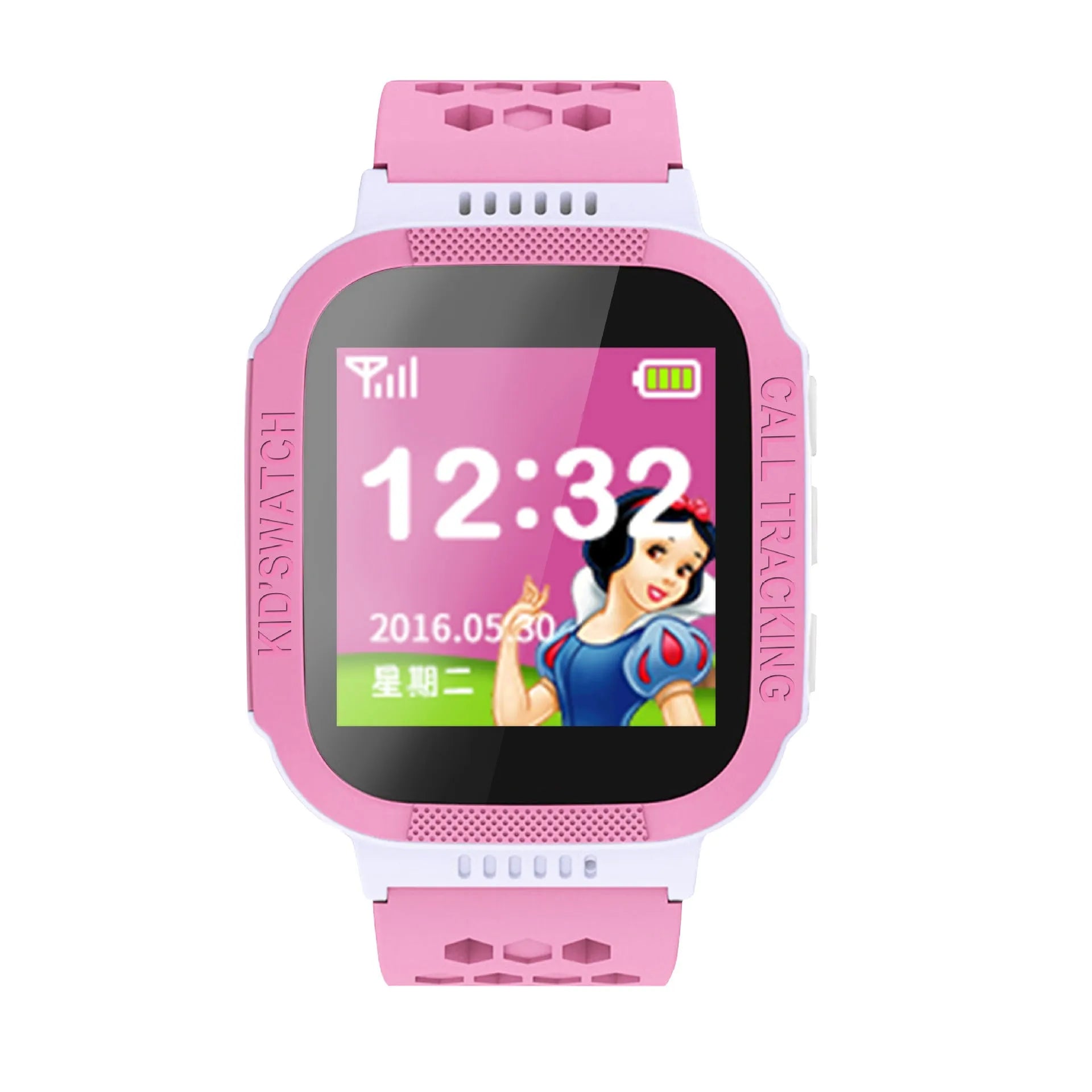 Children's phone watch with 1.44-inch touchscreen display in blue or pink colours