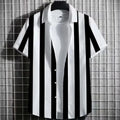 Men's linen short sleeve T-shirt with 3D printed striped pattern in multiple colour options