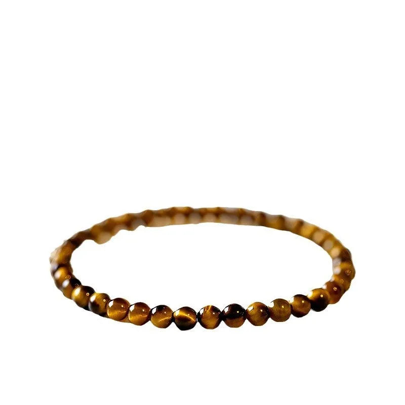 Handmade tigereye bracelet with geometric round beads in Chinese style design