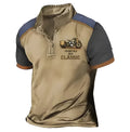 3D printed men's golf polo shirt in loose fit polyester pullover style