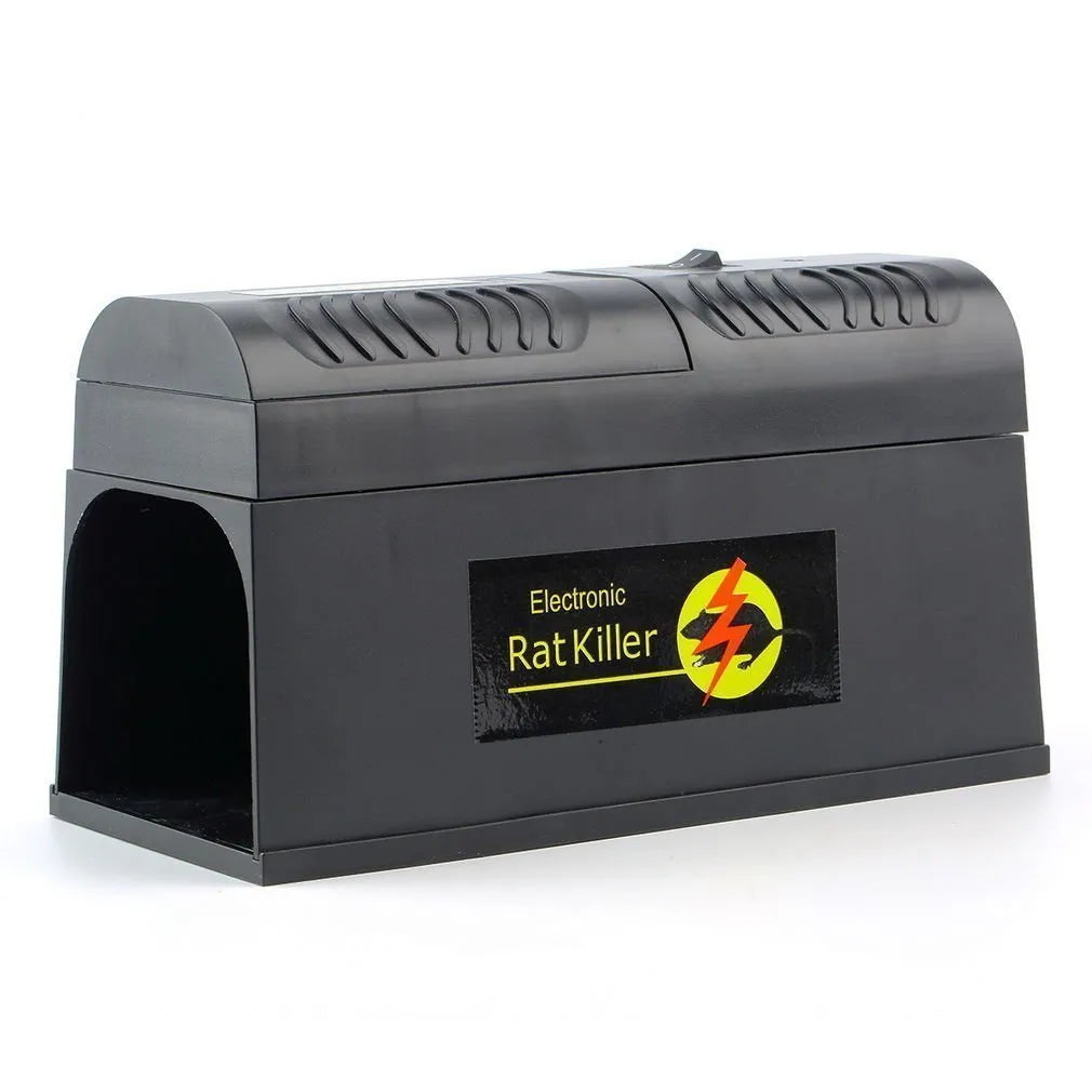 Black high voltage trigger rodent killer electronic pest control device with dimensions 208x115x75mm