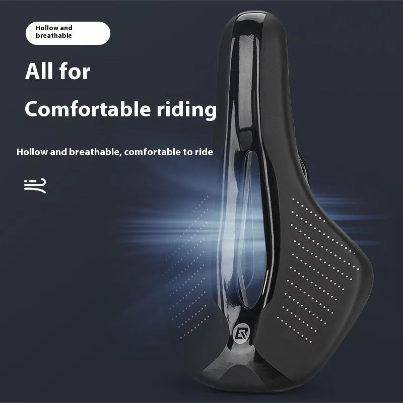 Black and pink PU foam bike seat cushion size M for mountain bike