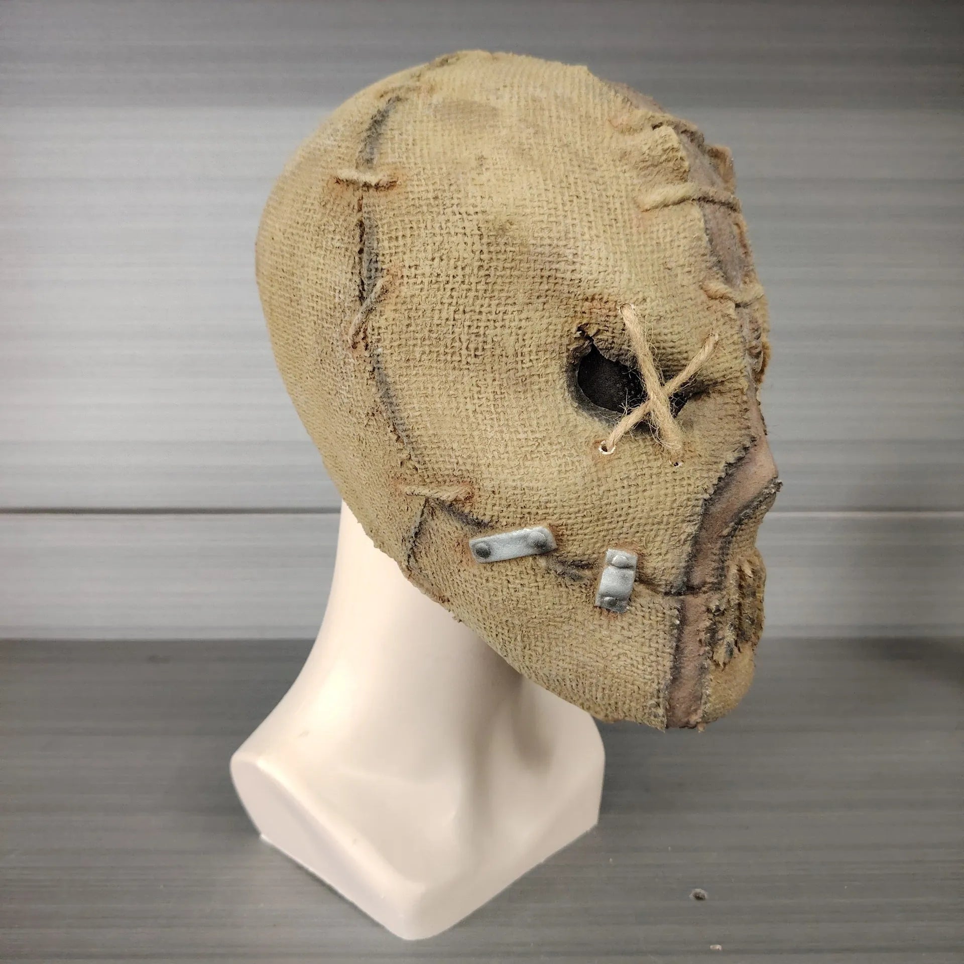 Latex scar skull horror mask for Halloween measuring 31cm by 25cm