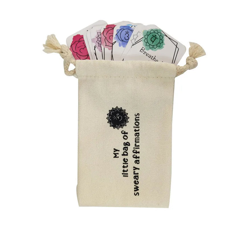 Set of 16 funny affirmation cards in a greeting card bag with soft adorable healing series colour printed designs