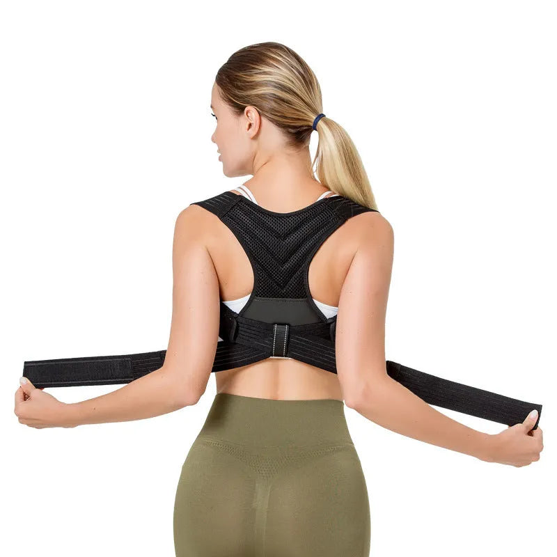 Black anti-humpback correction belt for sports posture support with size options