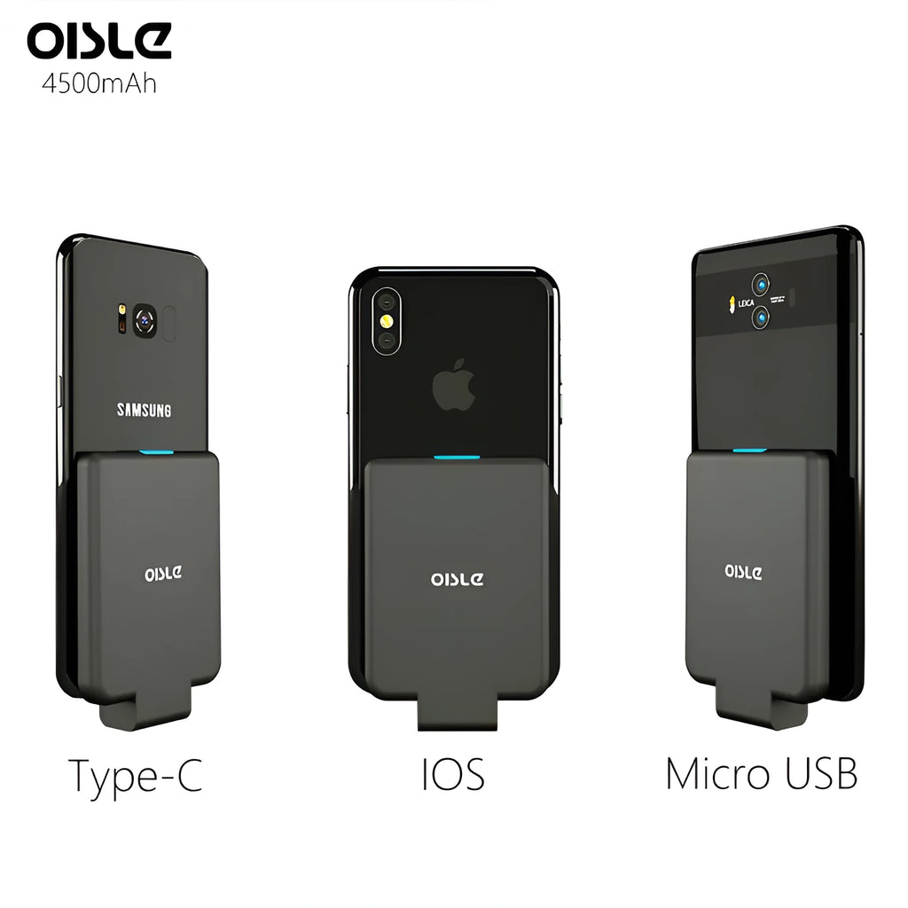 MP282P back clip battery 4500mAh for iPhone Android Type-C in black slim 9mm design