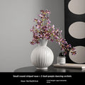 White striped ceramic ball vase in American country style for table decoration