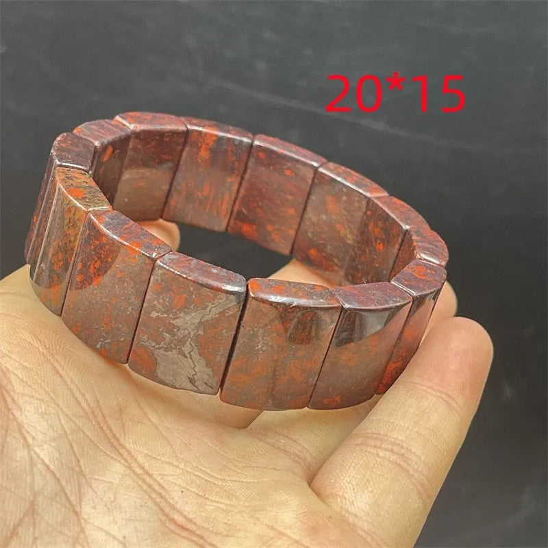 Bloodstone meteorite bracelet for men and women in natural quartz rock jade, modern simplicity style