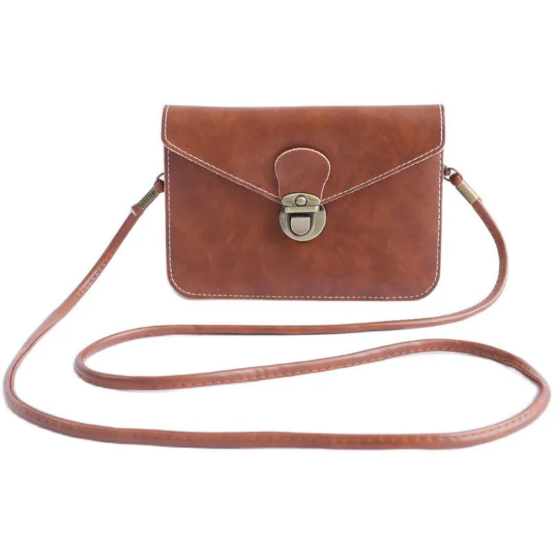 Retro fashion shoulder messenger bag with lock detail, cross square shape, in wine red colour