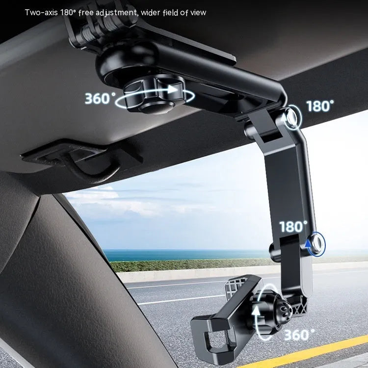 Car mobile phone holder with 360-degree rotation on dashboard showing black and grey colour combination