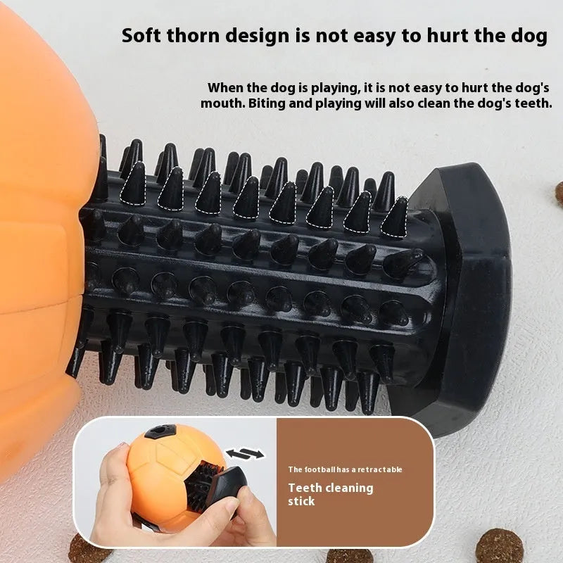 Orange TPR dog toy ball for nibbling and teeth grinding with textured surface