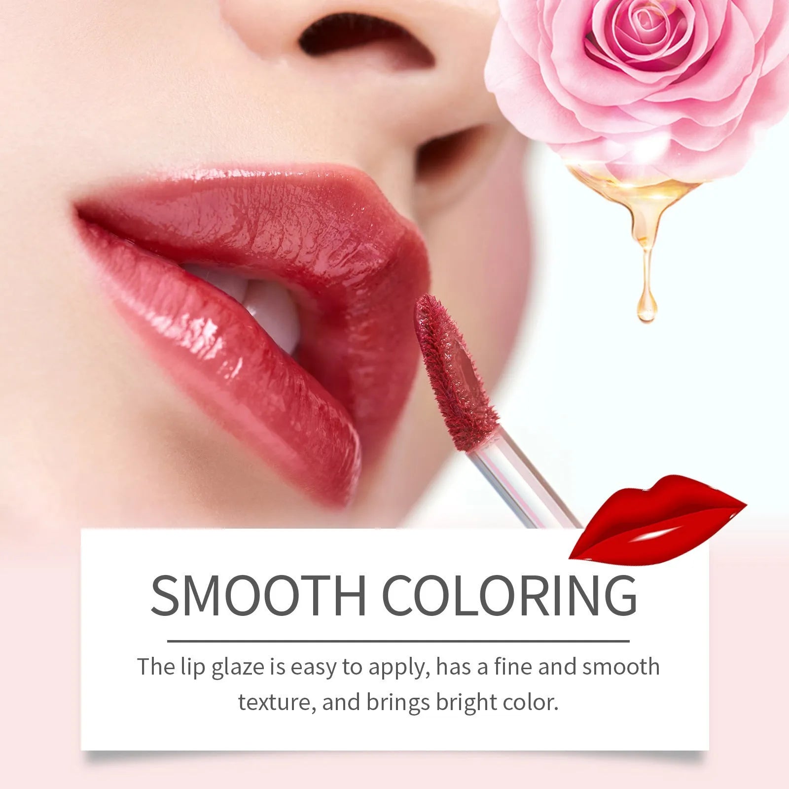 Double-headed lip liner and lip lacquer pen lipstick in twist-up packaging.