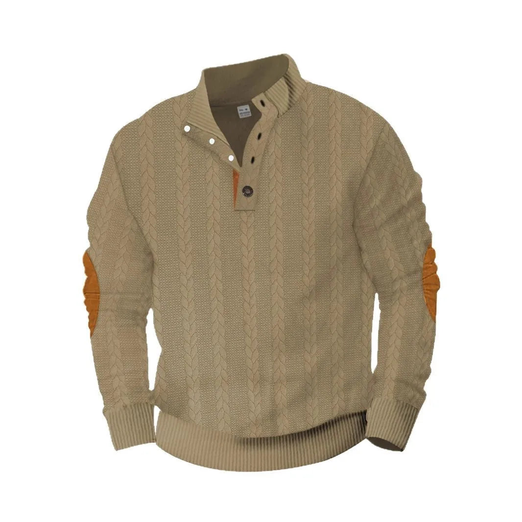 Solid colour men's sweatshirt with patch embroidery, regular fit, polyester fabric, available in multiple colours