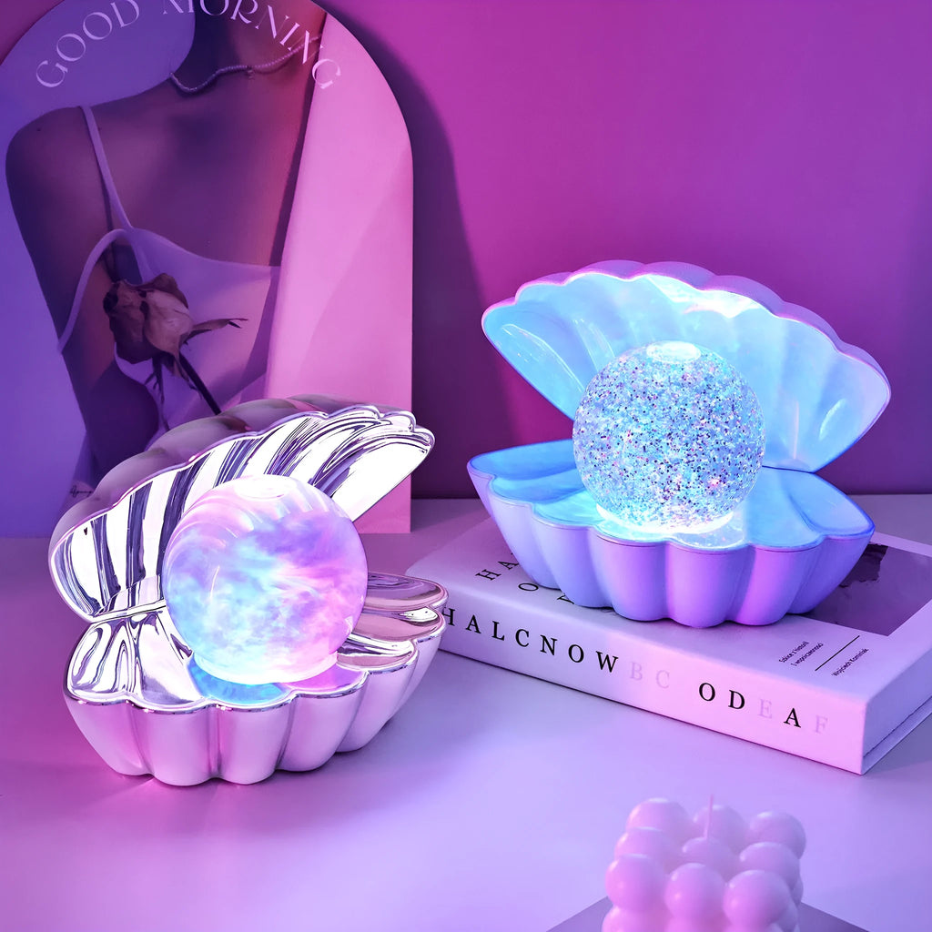 Shell-shaped neon night lamp decorative ornament with battery power supply