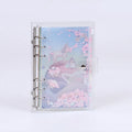 Loose leaf metal binder shell with PVC cover in castle design, 125x185mm, with pull side bag