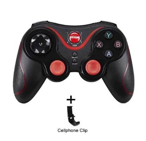 X3 Bluetooth wireless game controller for Android phones with optional mobile phone clip attachment
