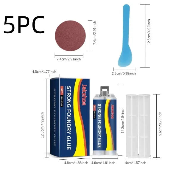 85ml metal casting epoxy adhesive kit with push rod scraper sandpaper for stainless steel copper aluminium repairs