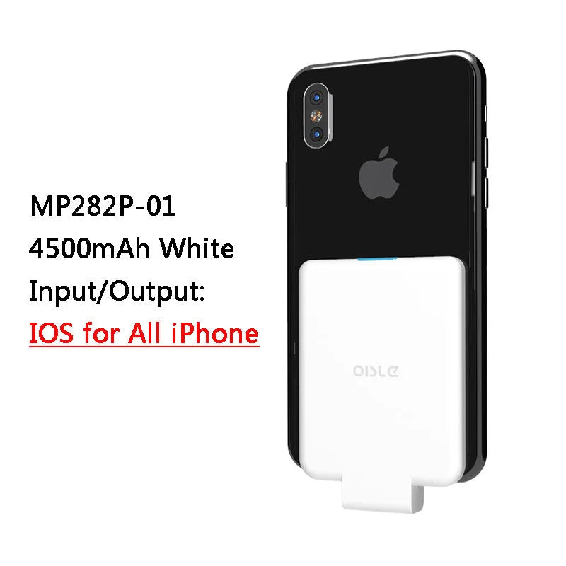 MP282P back clip battery 4500mAh for iPhone Android Type-C in black slim 9mm design