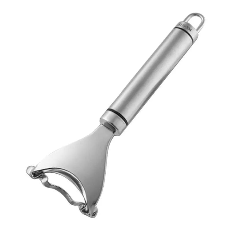 Stainless steel corn planer with 18 cm blade on a kitchen counter