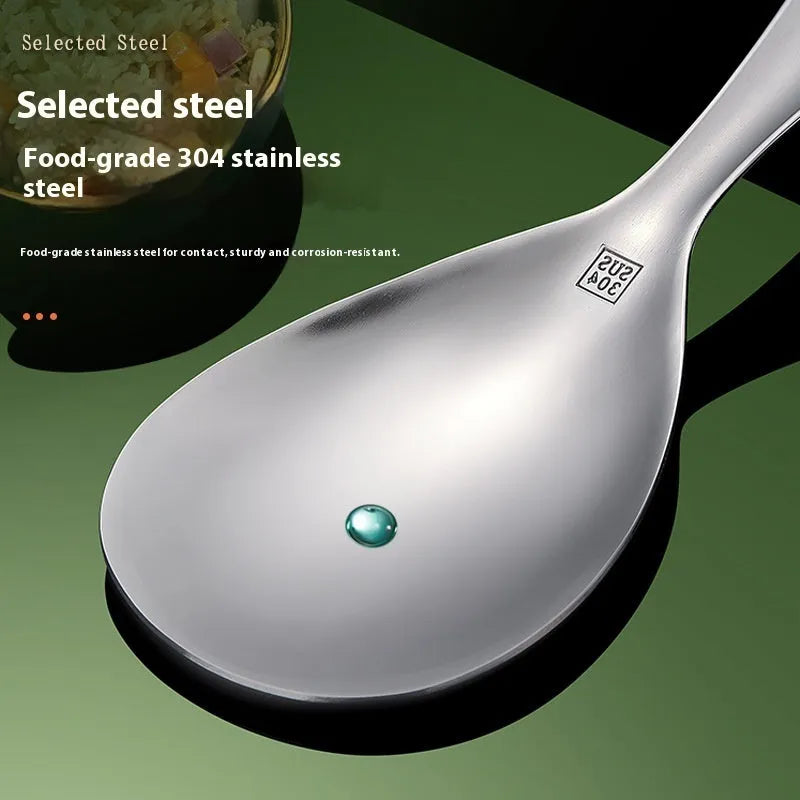Thick 304 stainless steel meal spoon with solid colour simple style and sisal burnishing finish