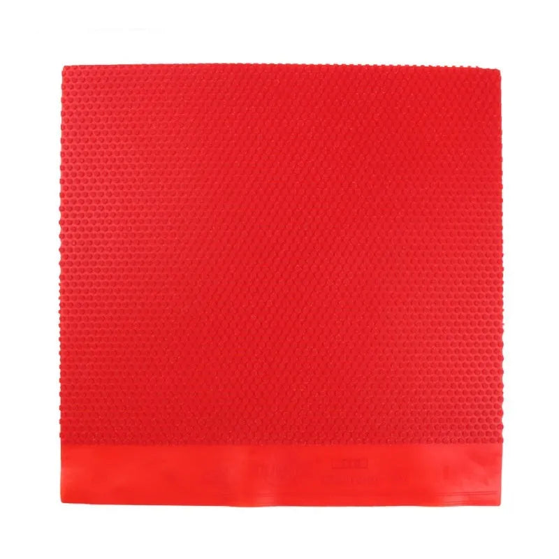 Black and red table tennis rubber sheet with small particle surface texture