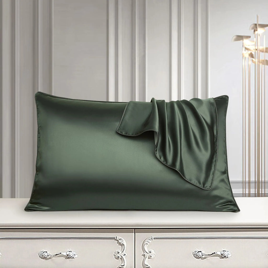 100% mulberry silk pillowcase 48x74cm palace luxury style with inlaid rope edge in champagne gold
