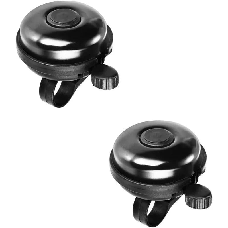 Black ABS bicycle flat bell 58mm diameter on handlebar