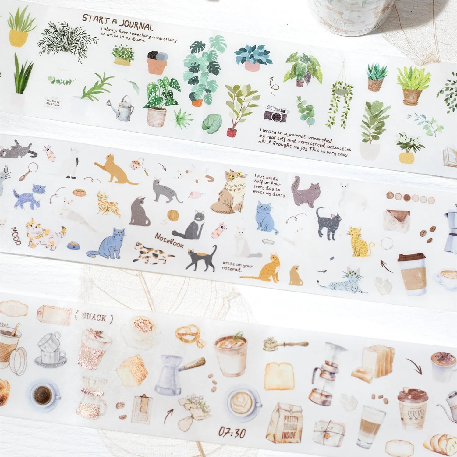 World Shape Series Life Landscaping Journal Stickers 2m PET roll with four style options