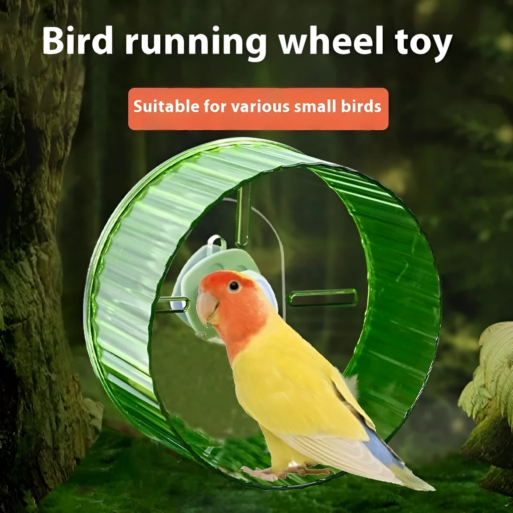 21cm plastic parrot running wheel toy for bird cage exercise