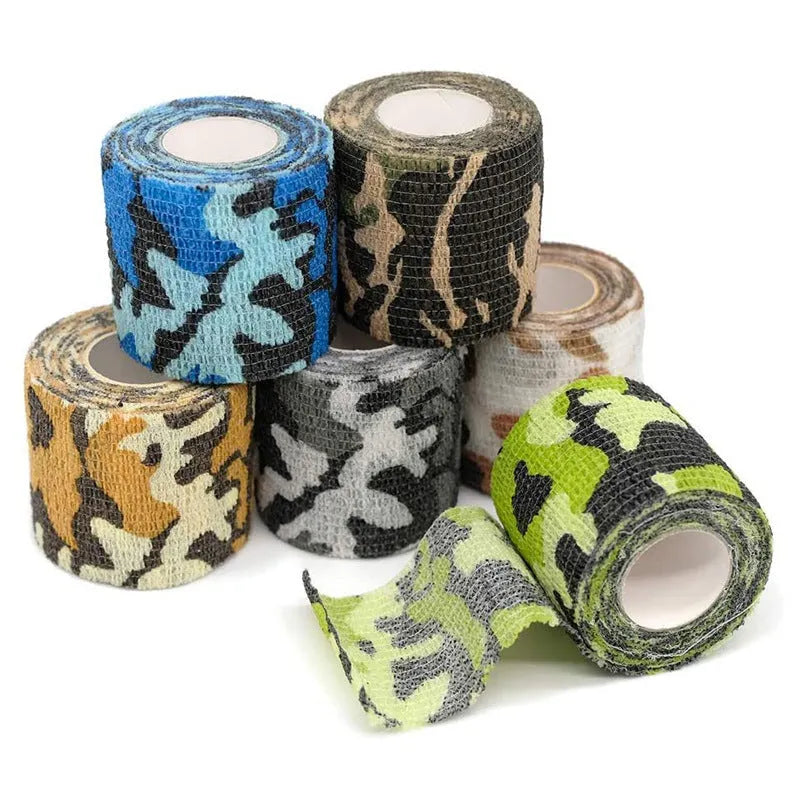 Non-woven camouflage bandage roll 4.5 metres long 5cm wide in forest pattern