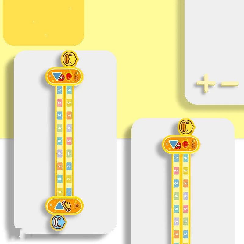 Yellow plastic children's digital decomposition ruler measuring 24.5cm for maths education