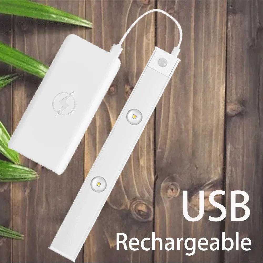 Black USB LED night light motion sensor aluminium strip for cabinet