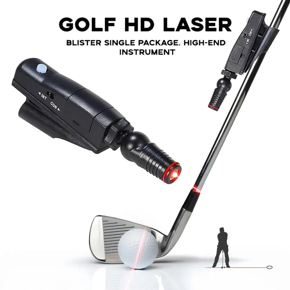 Black golf putting laser aiming instrument for alignment practice.