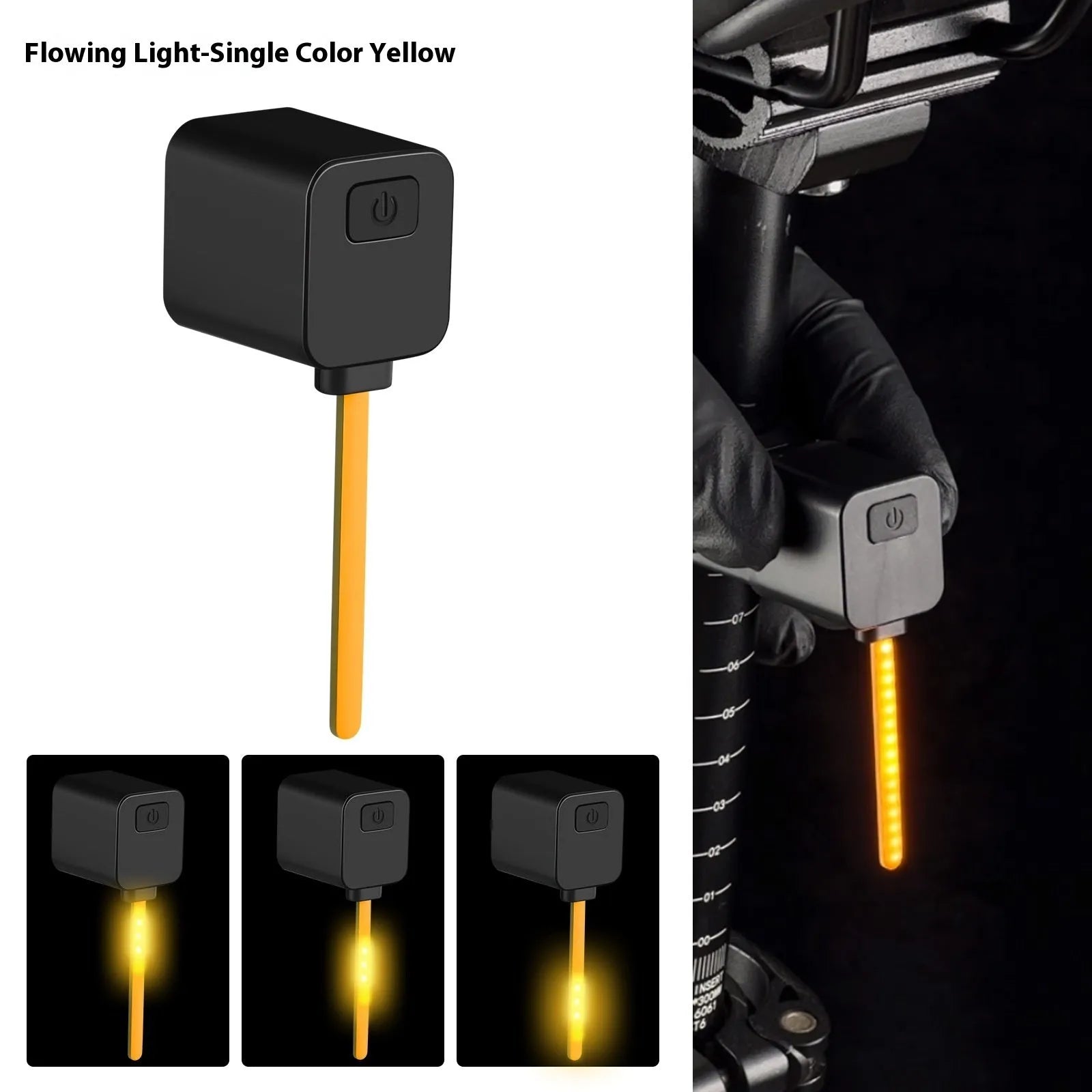 Bicycle running water plug taillight night riding safety indicator lamp attached to seat tube