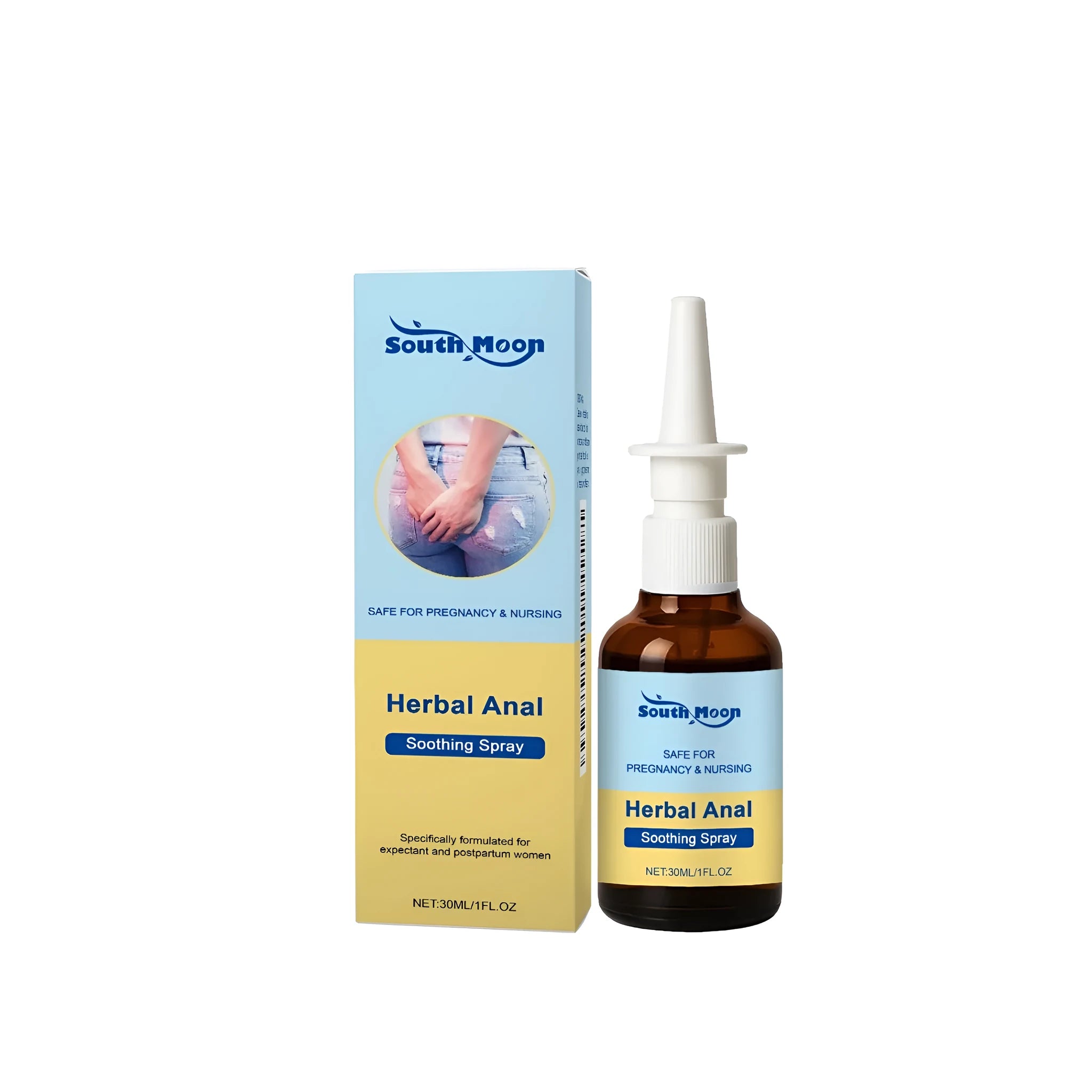 30ml female perianal soothing spray with witch hazel, menthol and aloe leaves for postpartum and haemorrhoid relief
