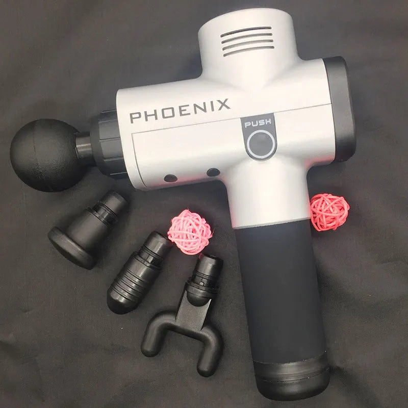 Fascia gun massage gun with 4 massage heads, ABS body, 29x28x28 cm, for deep tissue muscle recovery
