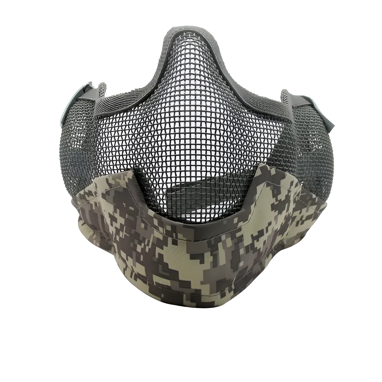 Carbon steel net mask head-mounted face shield for outdoor paintball airsoft protection in black colour