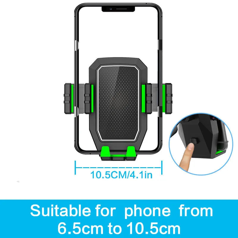 Green A02 model car dashboard holder for a kettle and mobile phone.