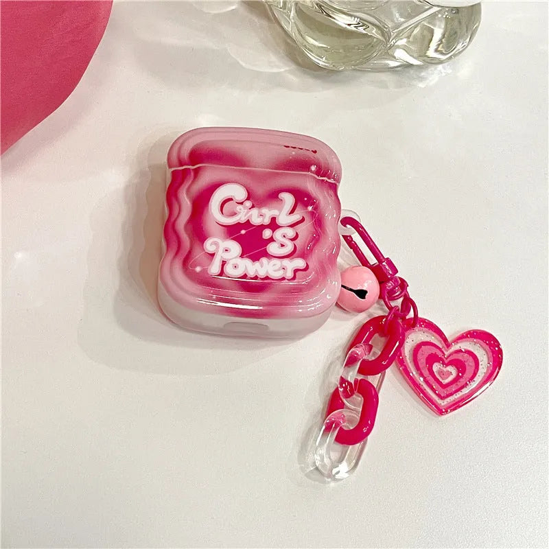 Pink silicone back cover for AirPods charging case