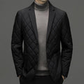 Men's lapel collar down jacket in cardigan style with side seam pockets