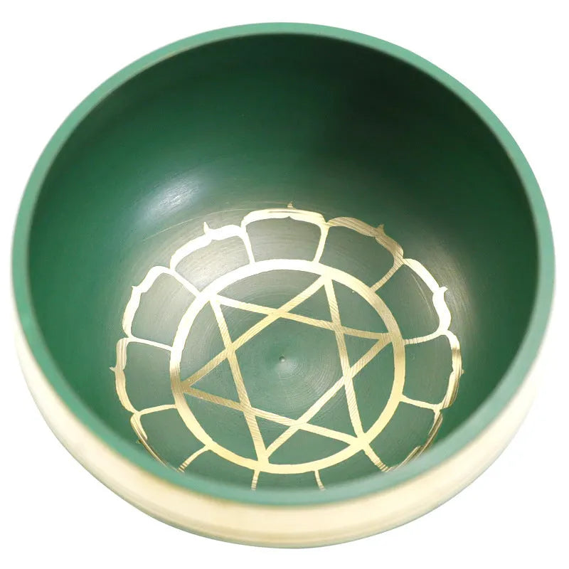 Handmade Himalayan singing bowl in blue colour measuring 8cm diameter for meditation percussion