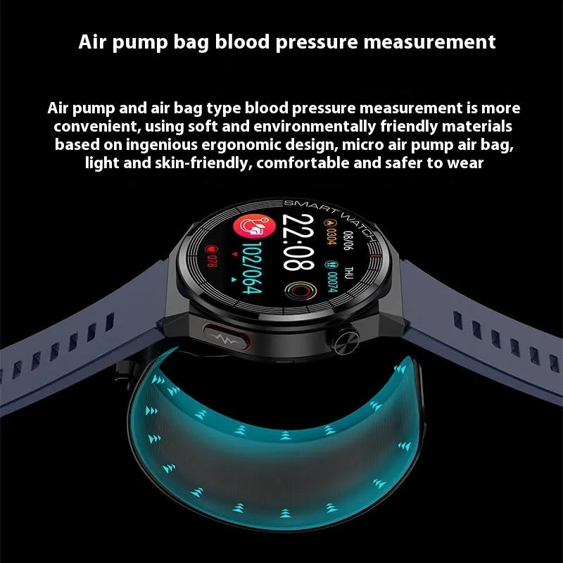 Blood pressure voice broadcast sport smart watch with TFT screen, available in black, blue, and red colours