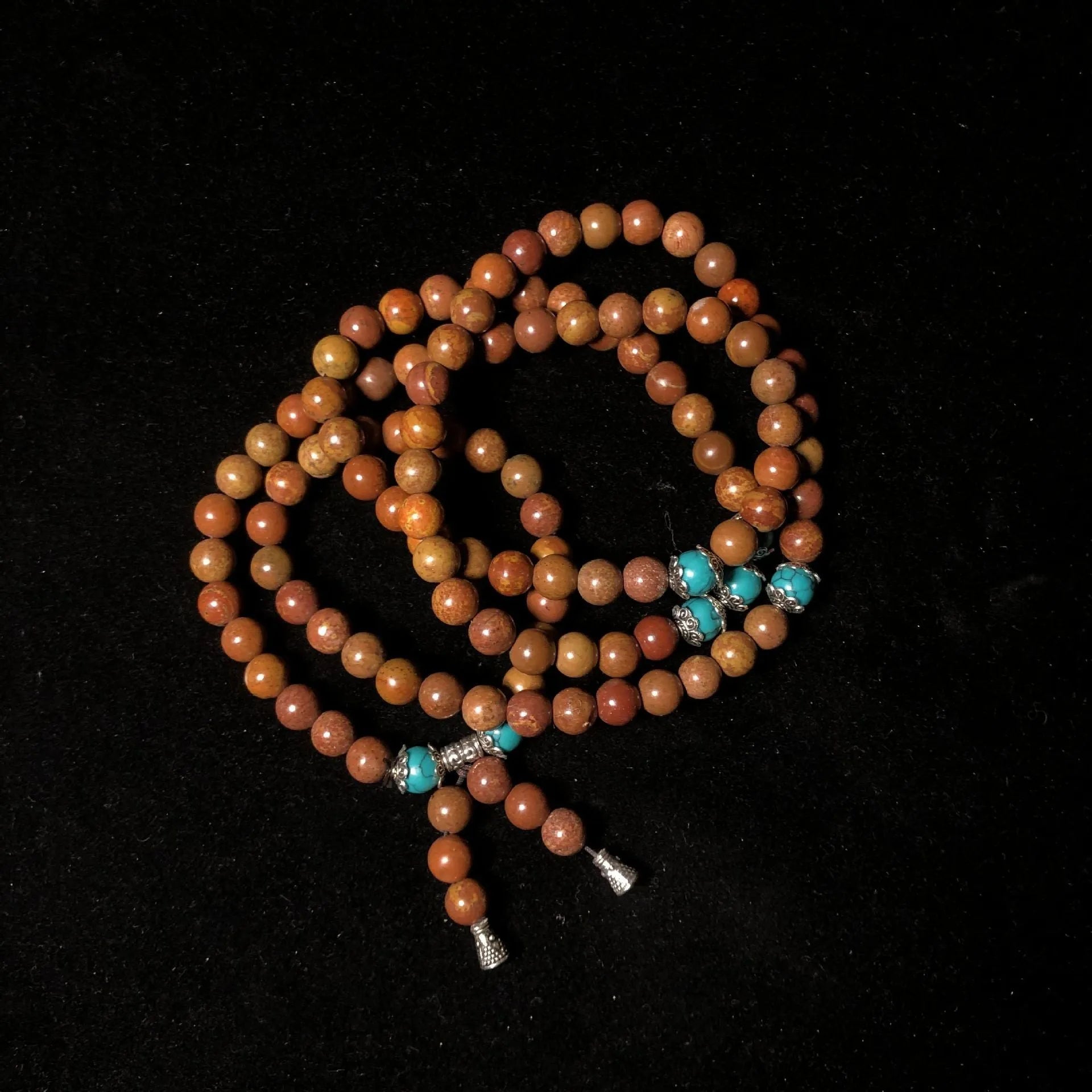 Natural Lvzhu stone bracelet, 108 hand-polished beads, 5-6mm diameter, geometric shape, unisex style